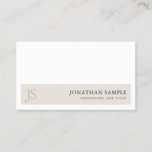 Trendy Elegant Monogram Minimalist Design Plain Visitekaartje
