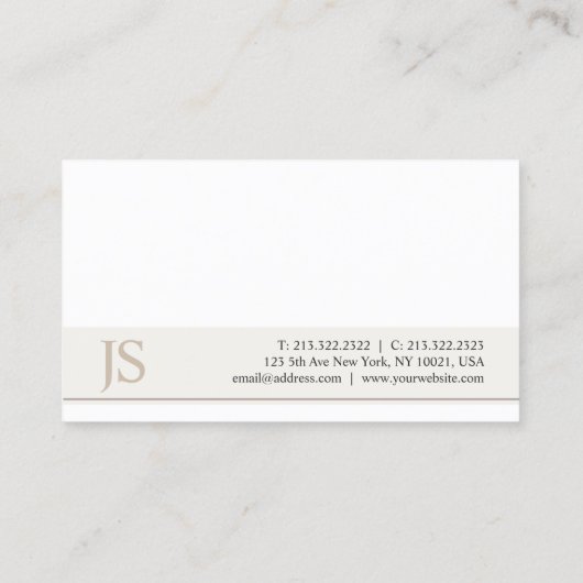 Trendy Elegant Monogram Minimalistisch Ontwerp Lux Visitekaartje (Achterkant)