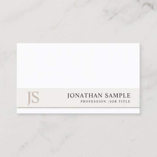 Trendy Elegant Monogram Minimalistisch Ontwerp Lux Visitekaartje (Voorkant)