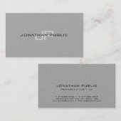 Trendy Elegant Monogram Minimalistische Plain Luxu Visitekaartje (Voorkant / Achterkant)