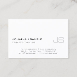 Trendy Elegant Monogram Plain Modern Design Luxury Visitekaartje