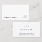 Trendy Elegant Monogram Plain Modern Design Luxury Visitekaartje (Voorkant / Achterkant)