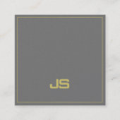 Trendy Elegant Monogram Plain Pearl Finish Luxe Vierkante Visitekaartje (Voorkant)