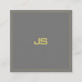 Trendy Elegant Monogram Plain Premium Thick Luxury Vierkante Visitekaartje (Voorkant)