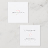 Trendy Elegant Monogram Slank Design Luxe Modern Vierkante Visitekaartje (Voorkant / Achterkant)