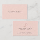 Trendy Elegant Monogrammed Blush Pink Luxury Visitekaartje (Voorkant / Achterkant)
