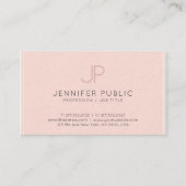 Trendy Elegant Monogrammed Blush Pink Luxury Visitekaartje (Achterkant)
