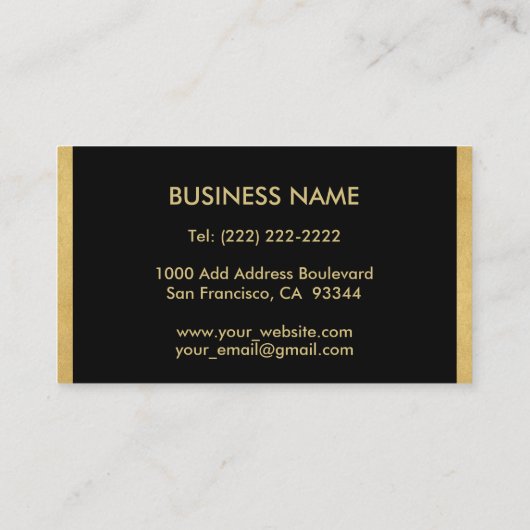 Trendy Elegant Monogrammed Gold Black Initiaal 'W' Visitekaartje (Achterkant)