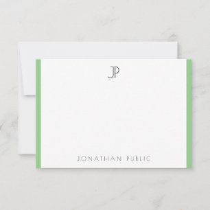 Trendy Elegant Monogrammed Modern Eenvoudige Sjabl Notitiekaartje