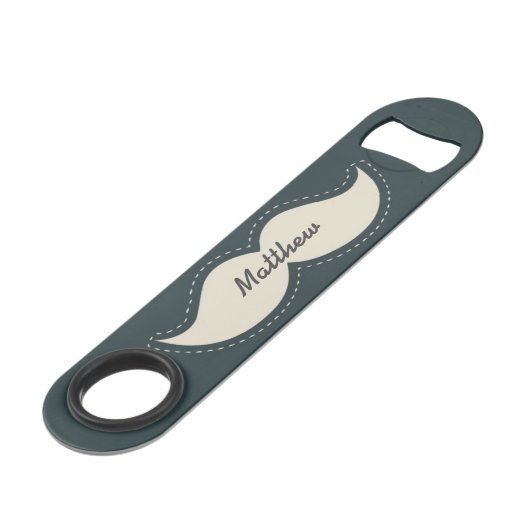 Trendy Elegant Mustache Persoonlijk Speed Flessenopener (Voorkant Gekanteld)
