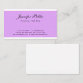 Trendy Elegant Paars Design Modern Simple Plain Visitekaartje (Voorkant / Achterkant)