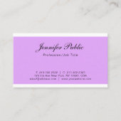 Trendy Elegant Paars Design Modern Simple Plain Visitekaartje (Voorkant)