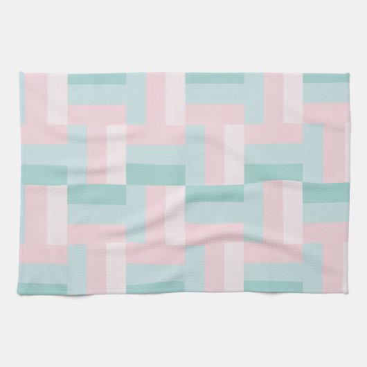 Trendy Elegant Pink Blue Green Pastel Colors Theedoek (Horizontaal)