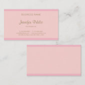 Trendy Elegant Pink Gold Script Modern Sjabloon Visitekaartje (Voorkant / Achterkant)