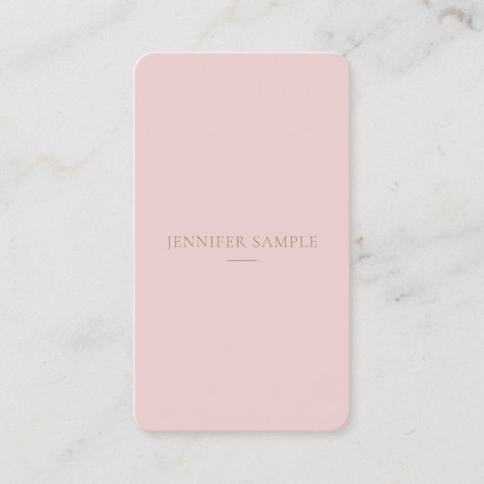Trendy Elegant Pink Gold Text Simple Sjabloon Chic Visitekaartje (Voorkant)