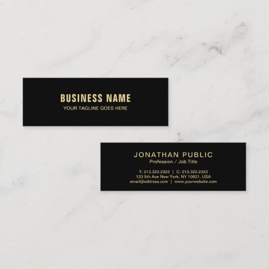 Trendy Elegant Plain Modern Simple Design Luxe Mini Visitekaartje (Voorkant / Achterkant)