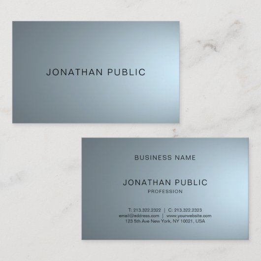 Trendy Elegant Professional Design Modern Plain Visitekaartje (Voorkant / Achterkant)