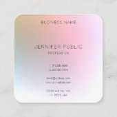 Trendy Elegant Professional Modern Colorful Design Vierkante Visitekaartje (Achterkant)
