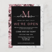 Trendy Elegant Realistic Pink Diamond White Marble Flyer (Achterkant)