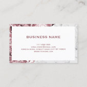 Trendy Elegant Realistic Pink Diamond White Marble Visitekaartje (Achterkant)