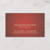 Trendy Elegant Red Damask Artistic Design Luxury Visitekaartje (Achterkant)