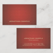 Trendy Elegant Red Damask Artistic Design Luxury Visitekaartje (Voorkant / Achterkant)