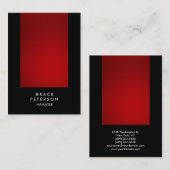 Trendy Elegant Red Stripe Black Professional Visitekaartje (Voorkant / Achterkant)