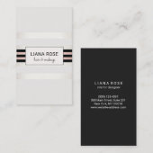 Trendy Elegant Roos Gold Black Stripes Beauty Visitekaartje (Voorkant / Achterkant)