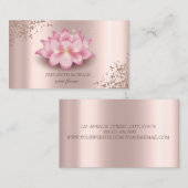 Trendy Elegant Roos Gold Diamonds Lotus Visitekaartje (Voorkant / Achterkant)