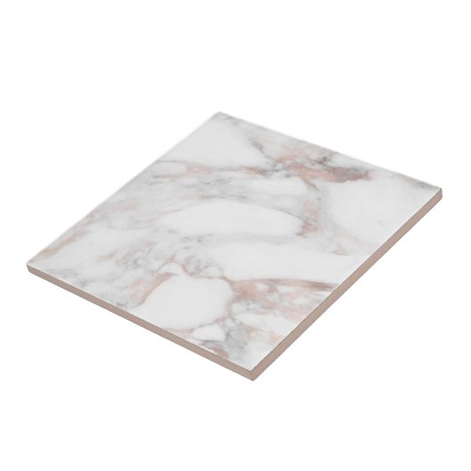 Trendy Elegant Roos Gold Marble Customer Sjabloon Tegeltje (Zijkant)