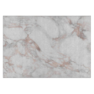 Trendy Elegant Roos Gold White Marble Sjabloon Snijplank