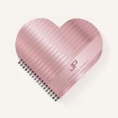 Trendy Elegant Roos Goud Sjabloon Monogram Modern Notitieboek (Voorkant)