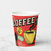 Trendy elegant rustic coffee lovers red  papieren bekers (Voorkant)