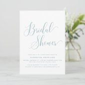 Trendy Elegant Script Dusty Blue Vrijgezellenfeest Kaart (Staand voorkant)