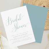 Trendy Elegant Script Dusty Blue Vrijgezellenfeest Kaart