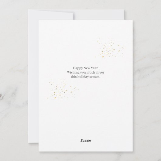 Trendy Elegant Script Happy New Year One Foto Feestdagenkaart (Achterkant)