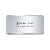 Trendy Elegant Script Silver Sjabloon Cool Address Etiket (Voorkant)