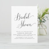 Trendy Elegant Script Zwart-wit Vrijgezellenfeest Kaart (Staand voorkant)