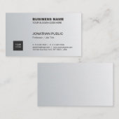 Trendy Elegant Silver Sleek Chic Plain Corporate Visitekaartje (Voorkant / Achterkant)