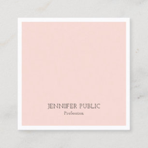 Trendy Elegant Simple Design Blush Pink Luxe Vierkante Visitekaartje