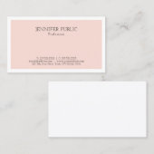 Trendy Elegant Simple Design Blush Pink Plain Visitekaartje (Voorkant / Achterkant)