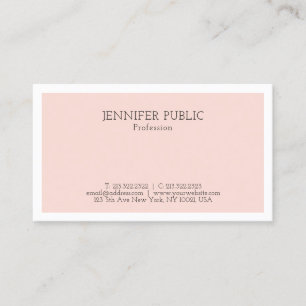 Trendy Elegant Simple Design Blush Pink Plain Visitekaartje