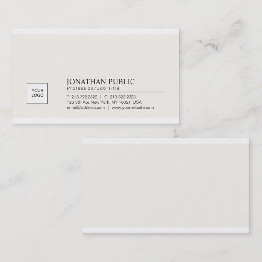 Trendy Elegant Simple Design Company Logo Visitekaartje (Voorkant / Achterkant)