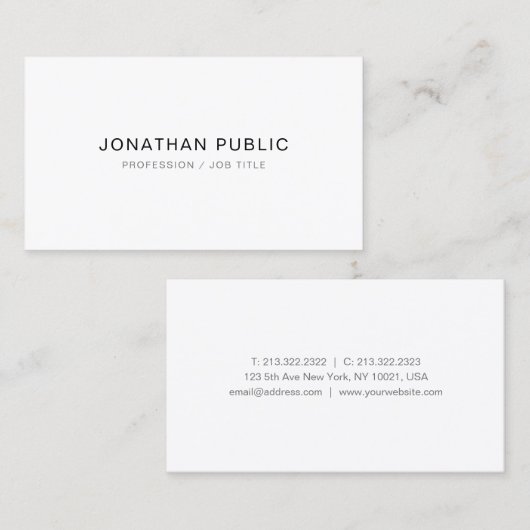 Trendy Elegant Simple Professional Sjabloon Modern Visitekaartje (Voorkant / Achterkant)