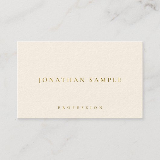 Trendy Elegant Simple Template Gold Text Deluxe Visitekaartje (Voorkant)