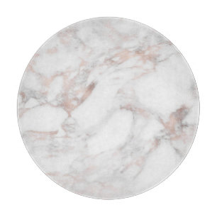 Trendy Elegant Sjabloon White Rose Gold Marble Snijplank