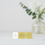 Trendy Elegant Slank Design Chic Gold Monogram Mini Visitekaartje (Staand voorkant)