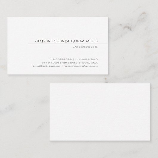 Trendy Elegant Slank Design Modern Plain Cute Visitekaartje (Voorkant / Achterkant)