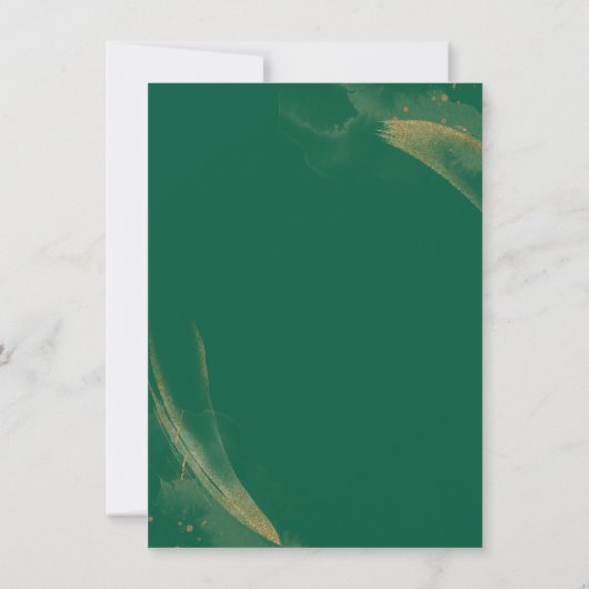 Trendy Elegant Smaragdgroen Roos Trouwprogramma Kaart (Achterkant)