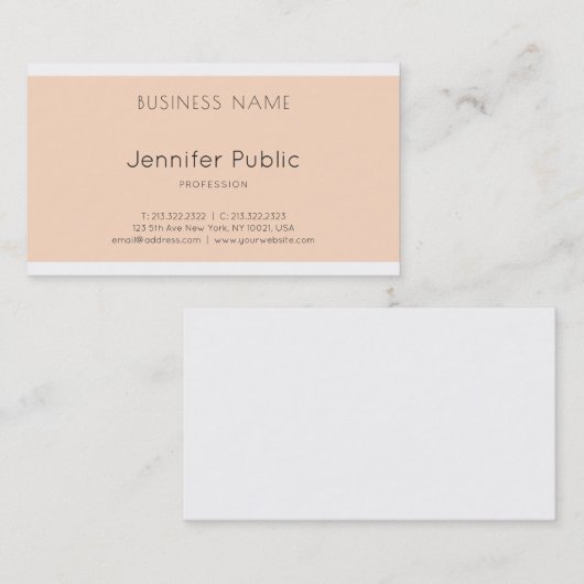 Trendy Elegant Stijlvol grafisch ontwerp Luxe Plai Visitekaartje (Voorkant / Achterkant)